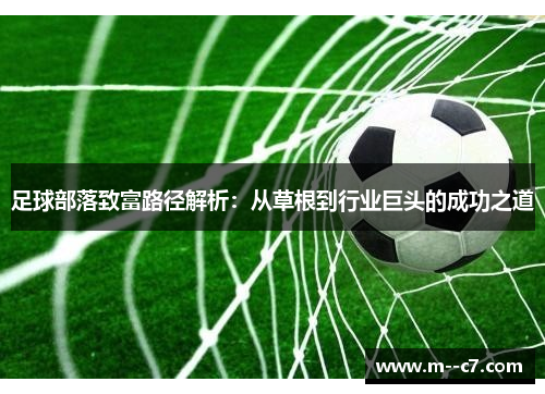 足球部落致富路径解析：从草根到行业巨头的成功之道