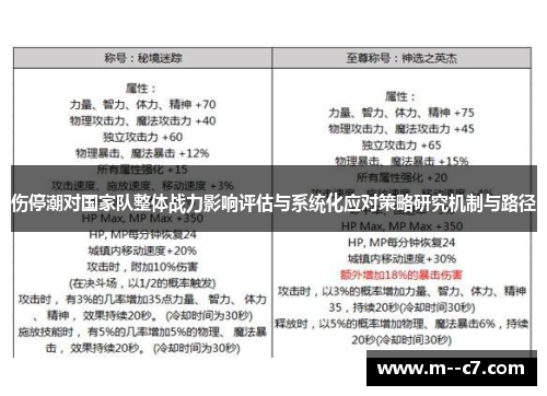 伤停潮对国家队整体战力影响评估与系统化应对策略研究机制与路径